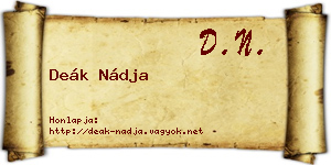 Deák Nádja névjegykártya